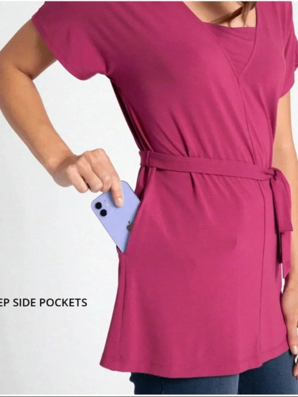 New Betabrand Dominique Tunic Top Petal Pink Small